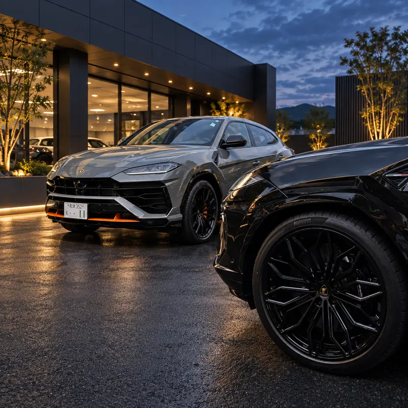 Premium Lamborghini Urus vehicles available from a Japanese dealer