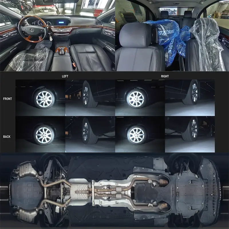 Mercedes interior, wheel and underbody images used for auction verification
