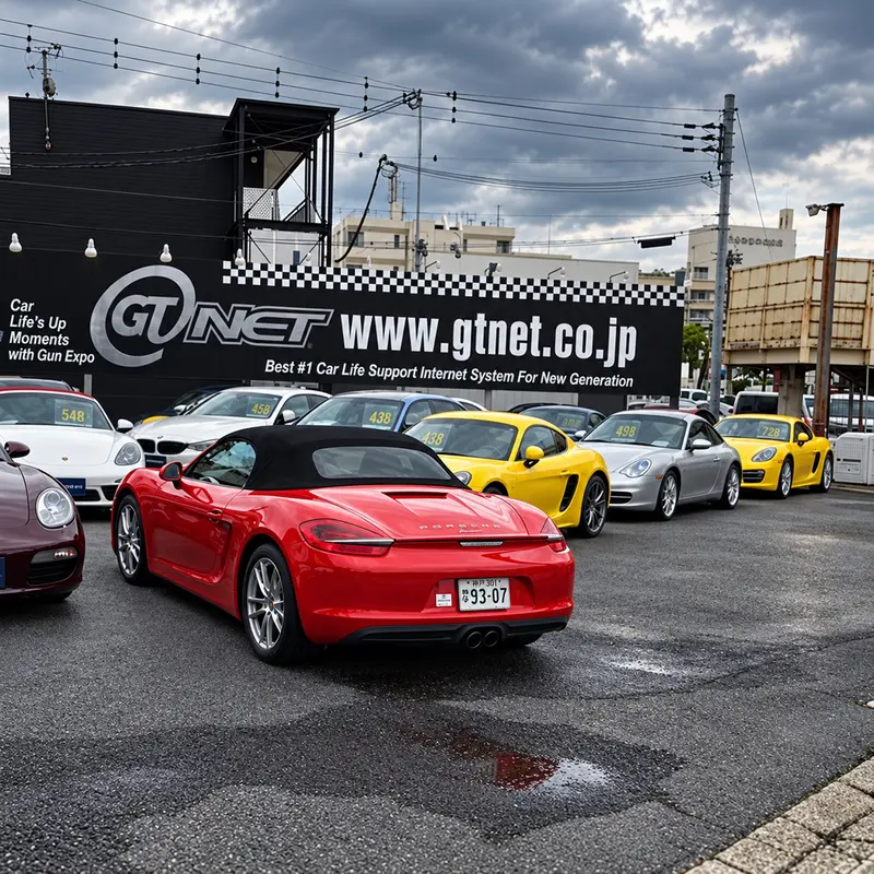 Porsche secured at a Japanese performance-car dealer