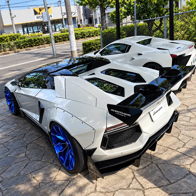 Lamborghini vehicles prepared for export and final delivery from Japan